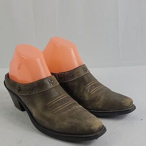 Ariat Desert Stars Brown Leather Womens Mules